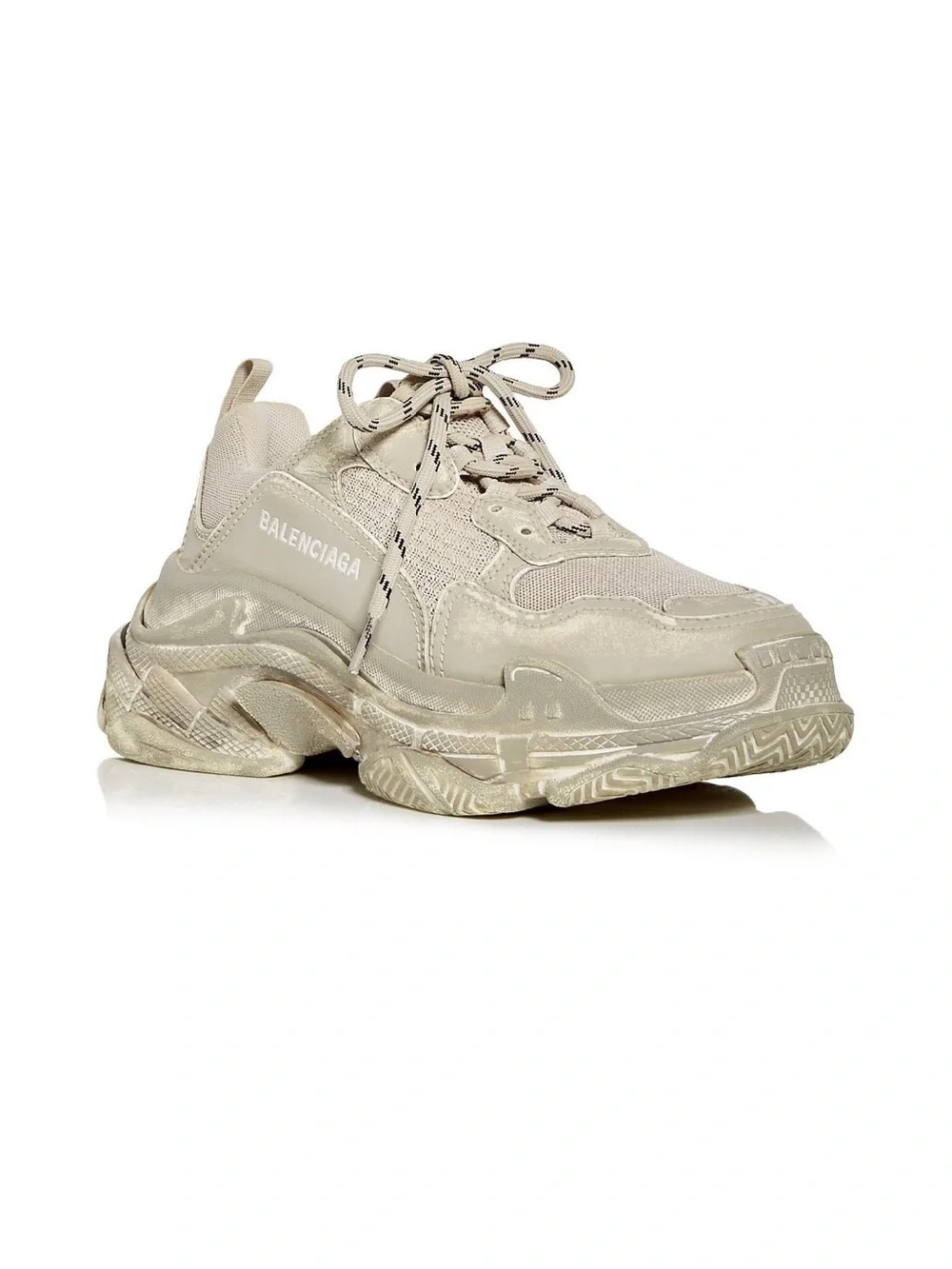 Balenciaga Women's Triple S Low Top Sneakers in Beige Cream
